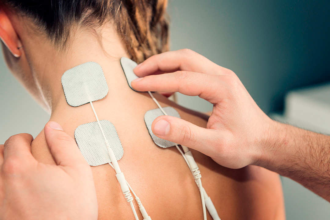 PEMF treatment on neck for recovery post surgical