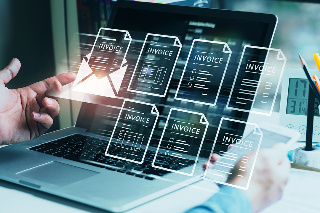 Visual guide on designing a business invoice template relevant to medical directors and device leasing.